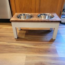 Wooden Elevated Dog Bowl Stand