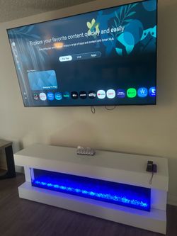 75 inch Samsung TV & Fireplace