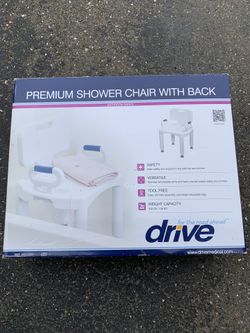 Drive premium shower chair with back. Brand New In Box never Used