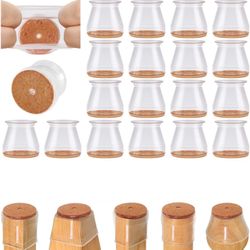 NEW — 20 Pcs Chair Leg Floor Protectors for Hardwood Floors Silicone Covers to Protect Wood Tile Floors Scratches Felt Pads Furniture Leg Caps No Nois