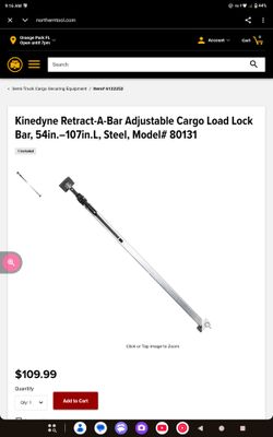 Kinedyne Retract-A-Bar Adjustable Cargo Load Lock Bar