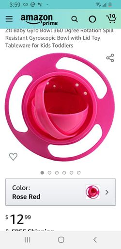 Anti spill baby bowl