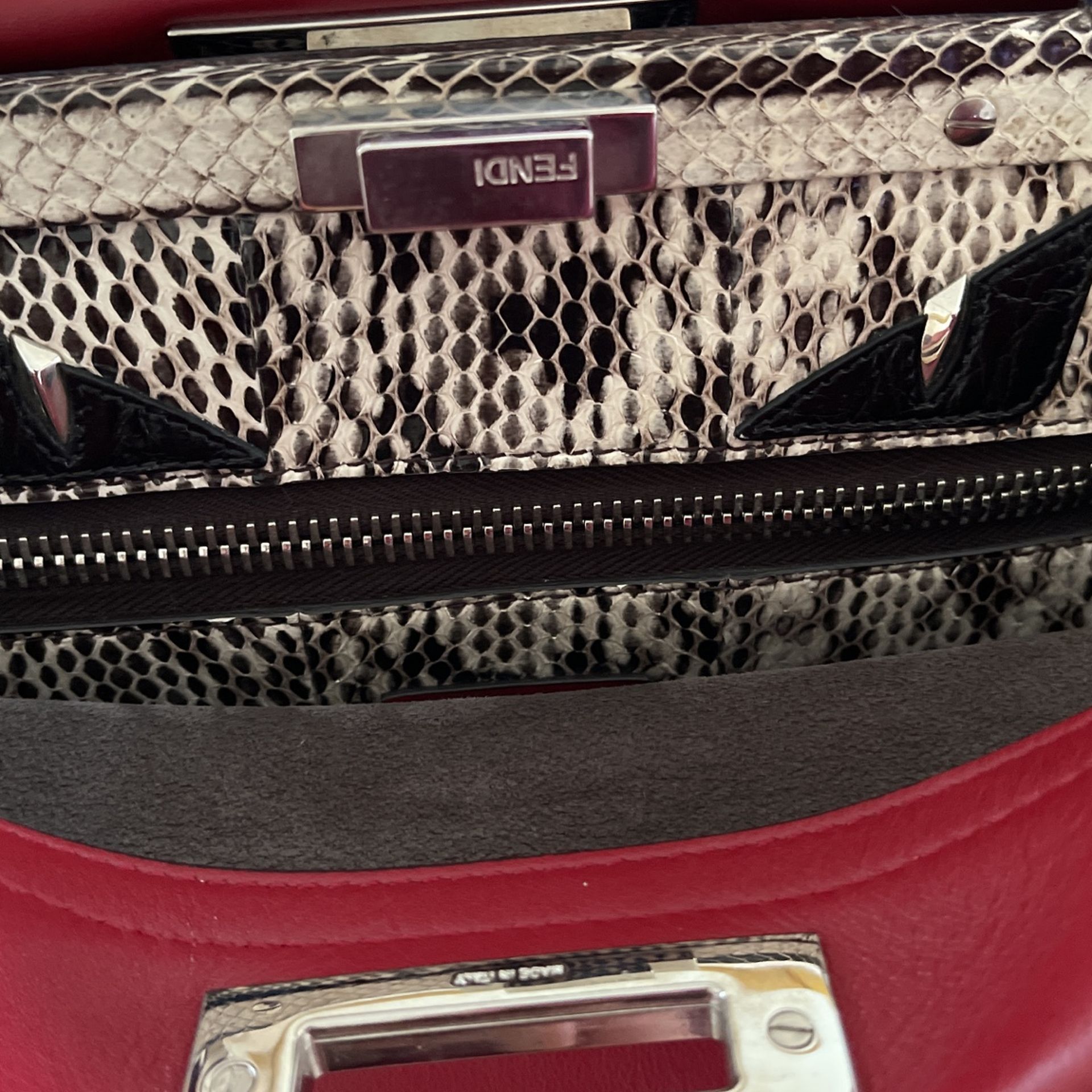 Peekaboo Monster Eyes Snakeskin Fendi Red