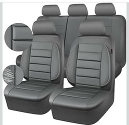 Grey Universal Fit Leather Seat Covers Full Set