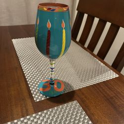 Thirty-ish Hand-Painted Wine Glass From Lolita Collection