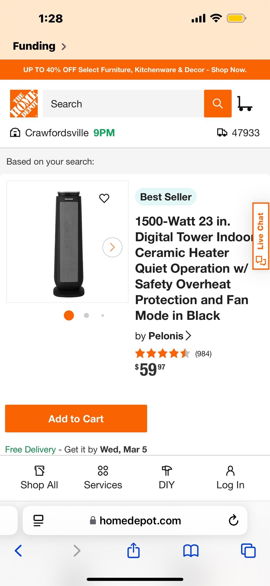 Digital Tower Indoor Heater