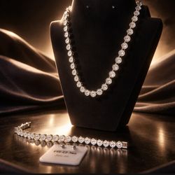 Jewelry White Gold Filled        Tennis Necklace $45        Stainless Steel