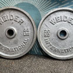 PAIR  OF  WEIDER  44 LB.  OLYMPIC PLATES