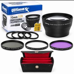 Ultimaxx Studio Series 72mm 2.2X Telephoto Lens with Adapter Rings and Filter Kit