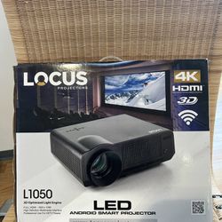 Locus L1050 LED Android Smart 4 K Projector Brand New in Box