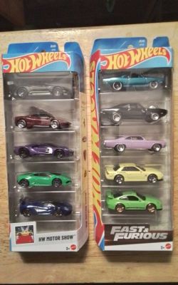 HOT WHEELS FAST & FURIOUS / MOTORSHOW 5 PACKS $28