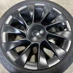 2023 Tesla Model Y OEM 20” Induction Wheels Rims and Tires ModelY 3 Black 5X114.3 20X9.5 10 Spoke
