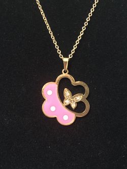 Stainless steel butterfly necklace pendant