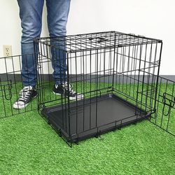 (New) $25 XSmall 24” Folding Metal Dog Crate Cage Kennel 24x17x19” 