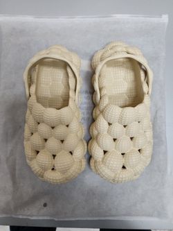 Cream Colored Imitation Bubble Crocs