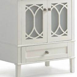 Simpli Home Paige 30 in. W x 22 in. D x 35 in. H Bath Vanity in Soft White with Quartz Marble Vanity Top in White with White Basin