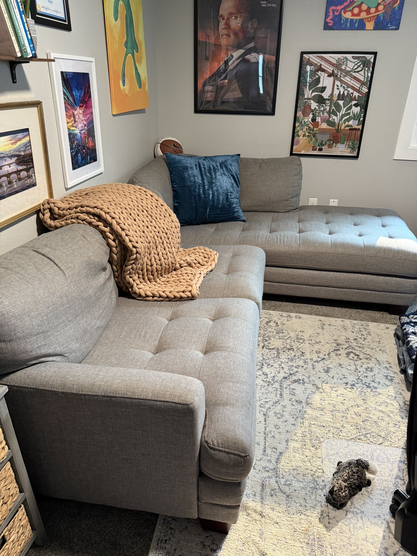 Comfortable Sectional And Ottoman