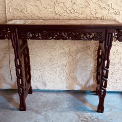 Rosewood Oriental Console Table