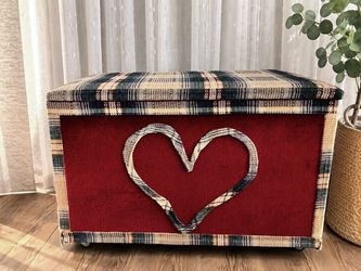 Large Custom Made Upholstered Storage Chest / Hope Chest on Wheels