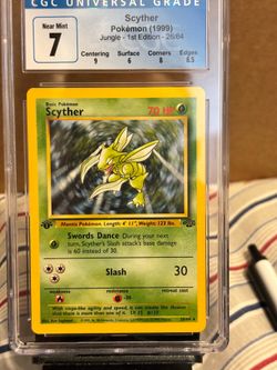1999 Pokémon jungle Scyther 1st edition 26/64 CGC 7