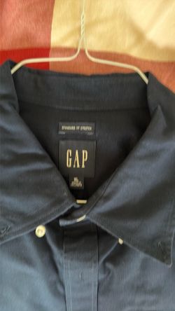 GAP Standard Fit Navy Blue Long Sleeve Shirt