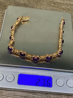 14K GOLD AMETHYST BRACELET