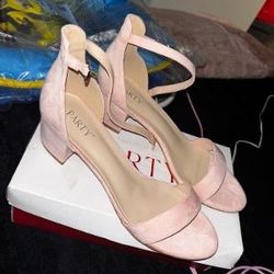 PARTY Ankle Strap Low Chunky Heels