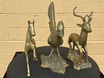 Vintage Mid Century Solid Brass Statue Collection - MCM Decor (Will Bundle or Separate)