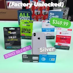 iPhone X 64gb Silver (Factory Unlocked) **GREAT CONDITION**