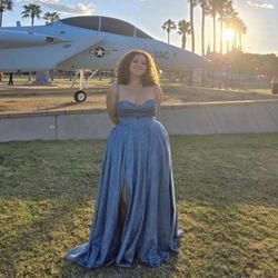 Blue Sparkle Prom Dress