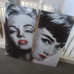 Marilyn Monroe And Audrey Hepburn Glycee Box Frame Vintage Wall Decor 39 X 20
