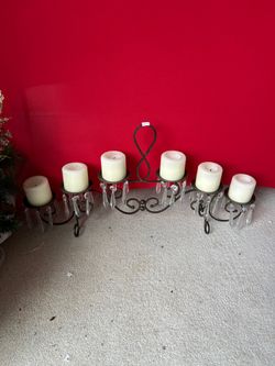 Metal Candelabra With Crystals