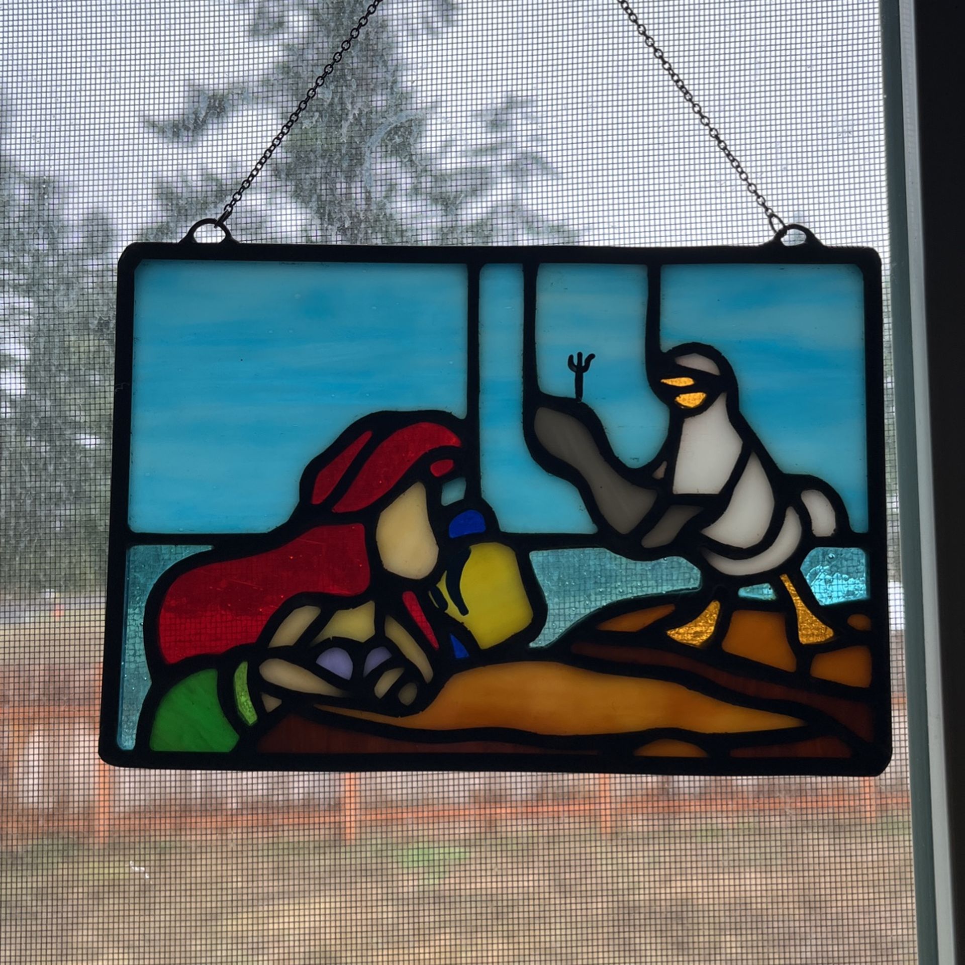 Little Mermaid Stained Glass Hanging