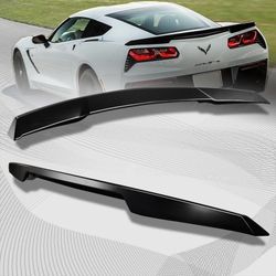 For 2014-2019 Chevrolet Corvette C7 Primer Black ABS Rear Trunk Spoiler Wing -(2-SP-COV14-ABK