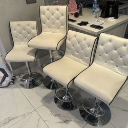 (4) Custom Bar Stools - Adjustable Heights 