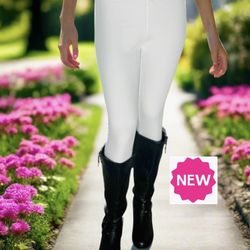 NEW Womens White Leggings Soft As Lularoe OS/TC