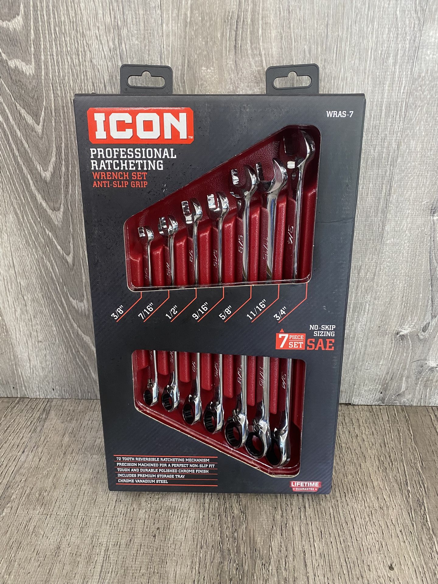 Icon 7pc. SAE Ratcheting Wrench Set WRAS-7