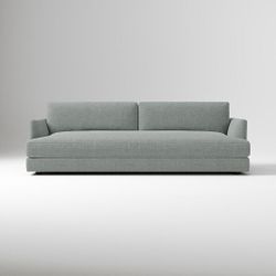 Haven 96" Sofa Bench, Performance Distressed Velvet, Mineral Gray (West Elm)