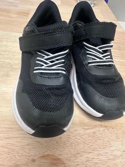 Kids Black Sneakers with Velcro Strap