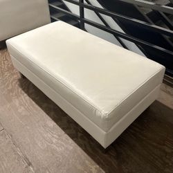 Modern White Oversized Rectangular Cocktail Ottoman
