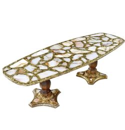 Arturo Pani Onyx Albalone Coffee Table Mid Century Hollywood Regency 