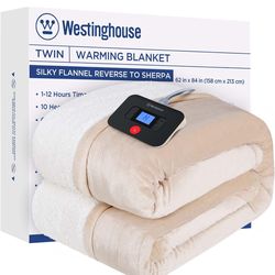 Westinghouse Electric Blanket Twin, Heated Blanket Twin Size with 10 Heating Levels