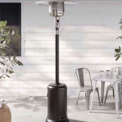 Amazon Basics 46,000 BTU Outdoor Propane Patio Heater with Wheels, Commercial & Residential, Havana Bronze, with Water Tank, 32.1 x 32.1 x 91.3 inches
