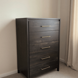 South Shore Gravity 5 Drawer Chest – Like New, Rubbed Black Finish - St. Louis Park, MN