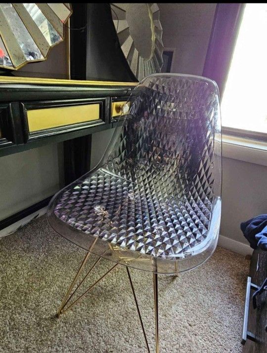 crystal acrylic gold hair pin leg chair