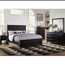 4- Pc Bedroom set Dresser,Mirror  Nightstand (1) Queen size bed frame  Not including Mattress and Box Sp