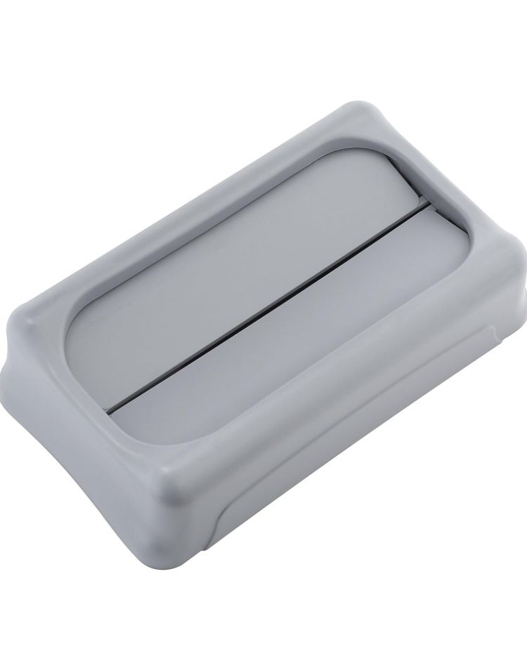 Rubbermaid Commercial Products Plastic Slim JimTrash Can Swing Lid, 23 gallons, Gray