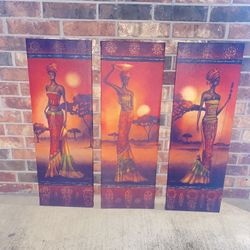 3 African Canvases 