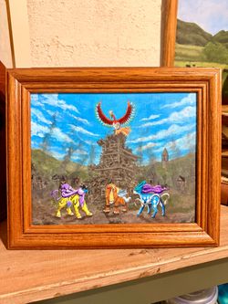 Echoes of the Burning Tower Original Acrylic Painting