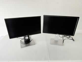 Lot of 2 Dell 21-22” FHD 1080p 60Hz LED Widescreen Monitors
